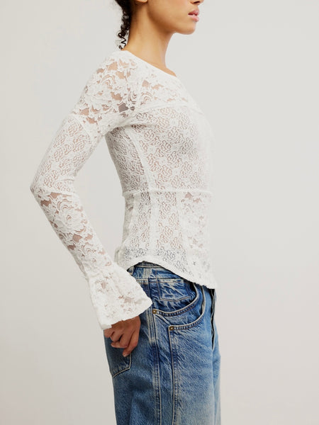 Lace Layering Long Sleeve in Sugar Swizzle