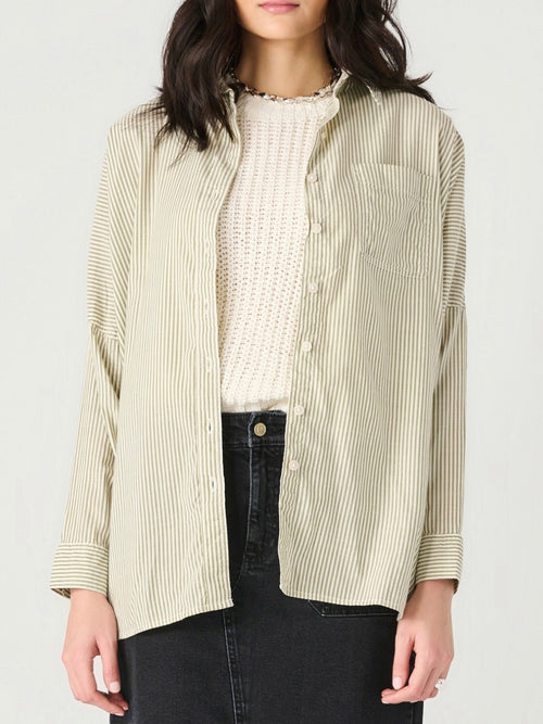 Olive You A Lot Stripe Top in Ivory