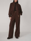 Layne Wide Leg 29.5 in Dark Cocoa Mini Check