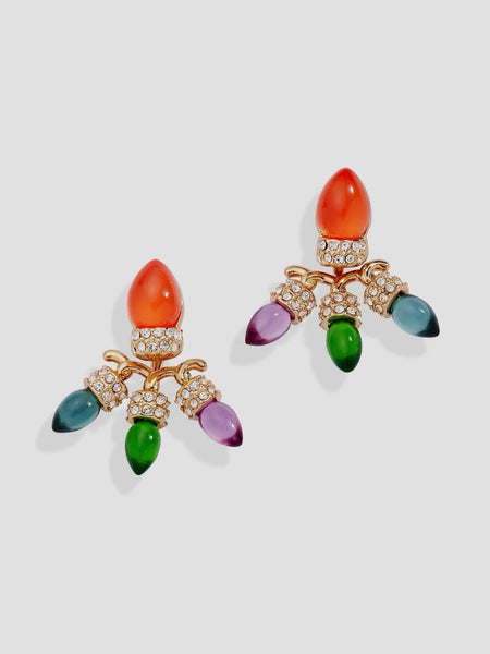 Christmas Light Bulb Jacket Earrings