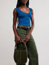 Barlow Bucket Bag in Dark Olive