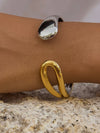 Junel Open Cuff Bracelet in Two Tone