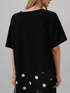 Show Your Spots Asymmetrical Tee in Black