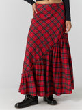 Emberwood Plaid Maxi in Red