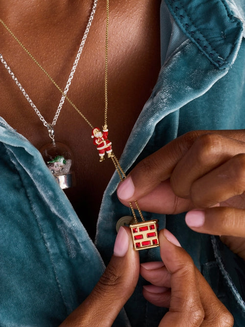 Santa Chimney Slider Necklace