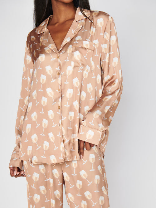 Classic PJ Set in White Wine Silky