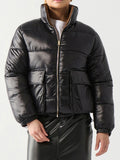 Puffer Up Reversible Jacket in Black/Brown