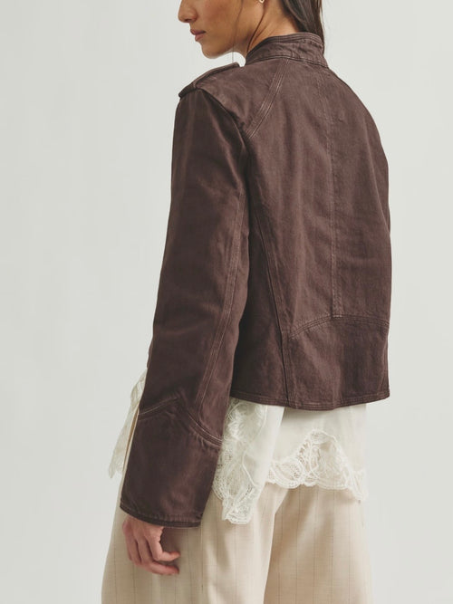 Ryland Band Jacket in Double Espresso
