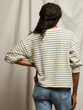 Niall Fleece Pullover in Navy Stripe