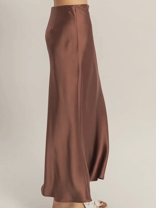 She's Cute Midi Skirt in Chocolate