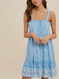 Top Tier Mini Dress in Cornflower