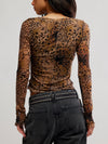 Lilly Printed Long Sleeve in Brown Combo