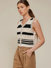 Sioban Stripe Top in Black & Ivory