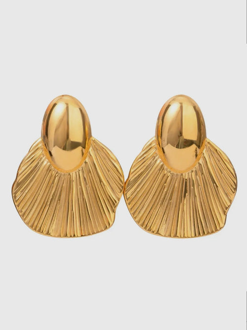Jasper Textured Leaf Earrings