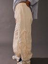 Tied To Side Joggers in White Melange