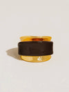 Josiah Enamel Band Ring in Brown
