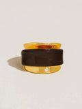 Josiah Enamel Band Ring in Brown