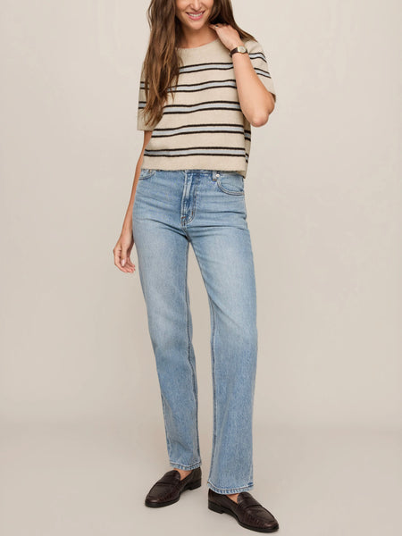 Gatewood Stripe Sweater in Light Oatmeal Heather