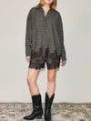 All About That Lace Button Up in Brown Plaid