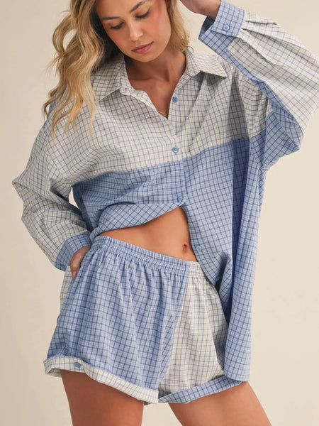 So Plaid Out Set in Blue