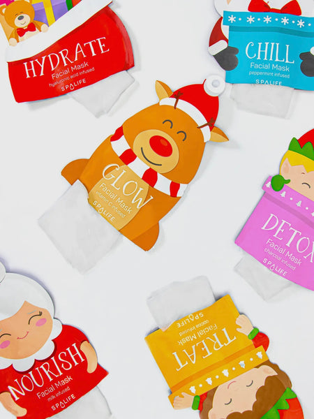 Santa's Squad 6 Piece Sheet Mask Set