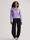 Carmen Rib Knit Zip Through in Mauve Smoke