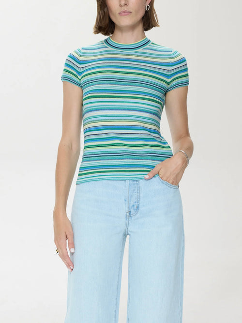 Selene Top in Blue Green Multi