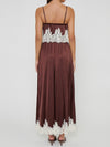 Emmylou Maxi Dress in Chocolate Satin Lace