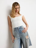 Scuba Corset Bodysuit in Cloud White