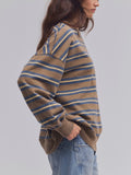 Palm Springs Striped Pullover in Army Combo