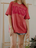 HOGS! Puffy Ink Tee in Red