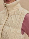 Irina Cable Knit Gilet in Egret