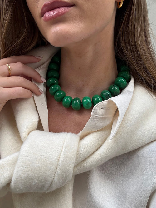 Joan Semi-Precious Necklace in Green