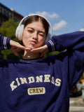 Kindness Crew Teddy Fitted Crewneck in Navy