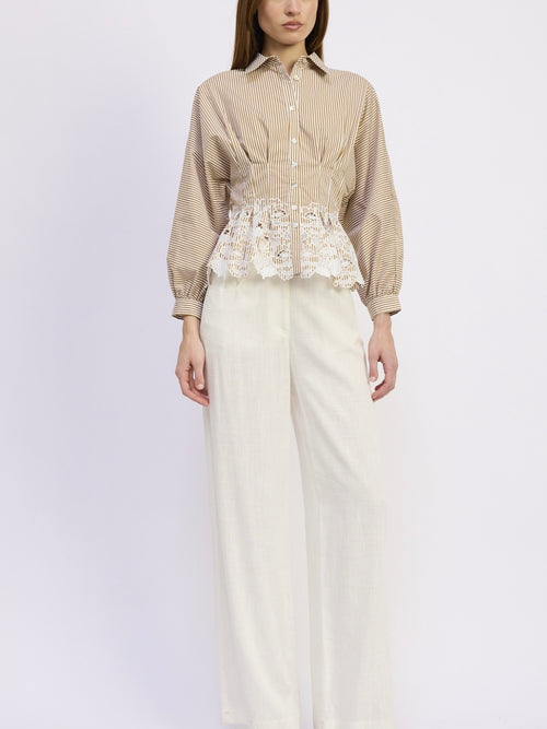 Juliette Top in Mustard Stripe