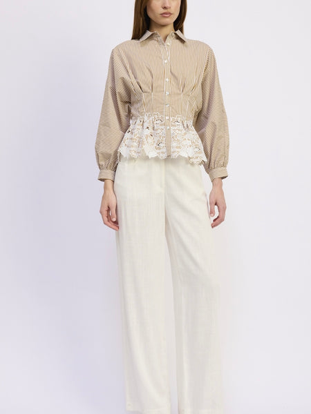 Juliette Top in Mustard Stripe