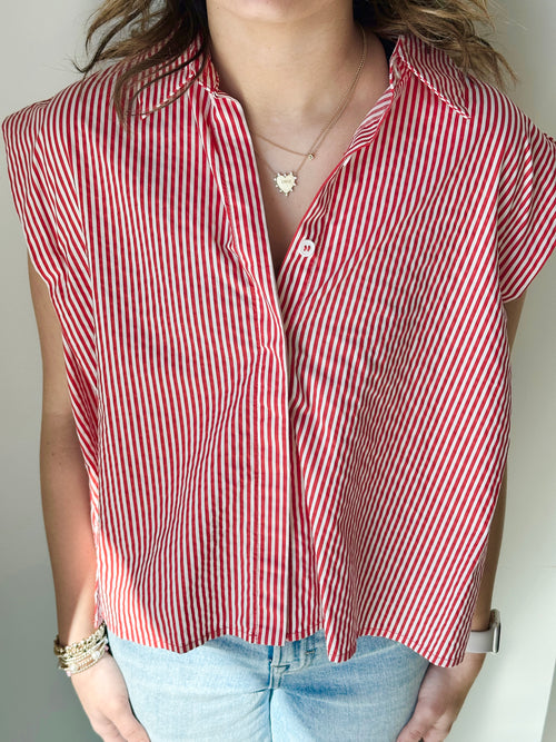 Patty Stripe Top in Rouge