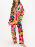 Sleep In PJ Set in Hot Tropic Nights Silky