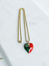 Repurposed Red & Green Lightning Charm Necklace