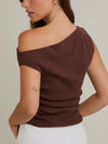 Ladylike Sweater Top in Brown