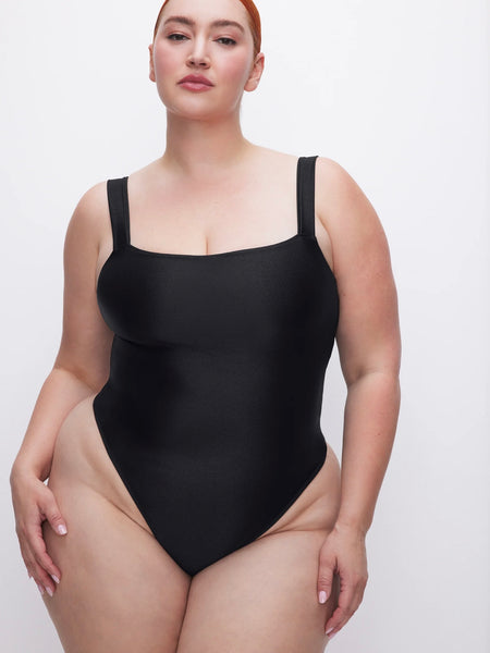 Compression Shine Bodysuit in Black