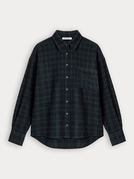 The Crinkle Easy Shirt in Forest Plaid