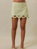 High Tide Mini Skirt in Light Green