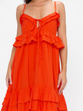 Freya Maxi Dress in Rouge Red Voile