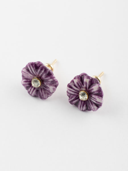 Big Aster Flower Pendant Earrings