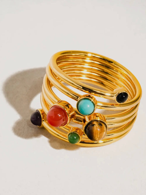 Teigan Rainbow Stone Layered Ring