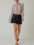 Slinking Along Blouse in Grey Snake