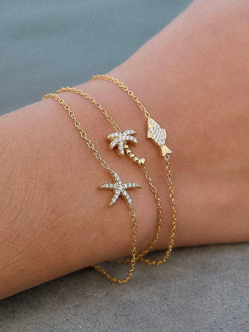 Quincee Ocean Bracelet in Palm Tree