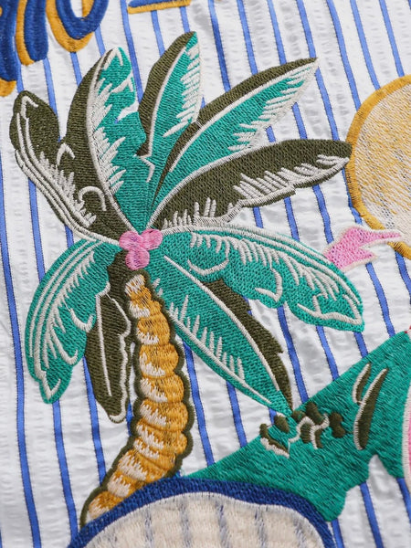 Meet Me In Rio Embroidered Top in Blue