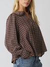 We're All Plaid Here Blouse in Brown